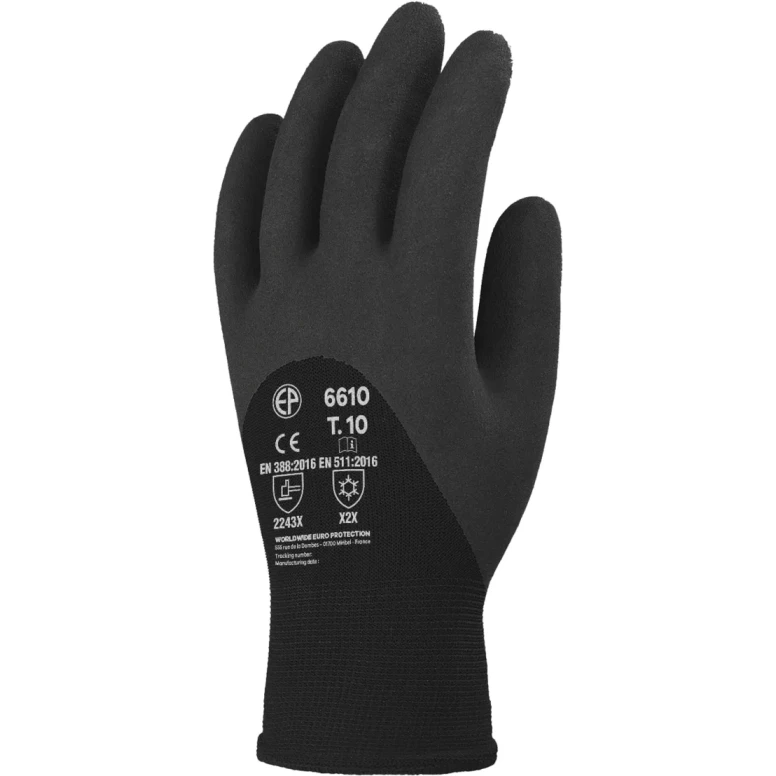 10 Paar - Coverguard Arbeitshandschuhe aus Latex Eurowinter MO6610 thermisch
