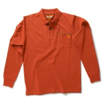 Arbeits Polo Dike 100% Baumwolle mit langen Ärmeln und Brusttasche 92122