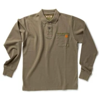 Arbeits Polo Dike 100% Baumwolle mit langen Ärmeln und Brusttasche 92122