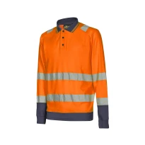 3 Stück - Langarm Arbeits Polo Hohe Sichtbarkeit U-Power Close WHL389