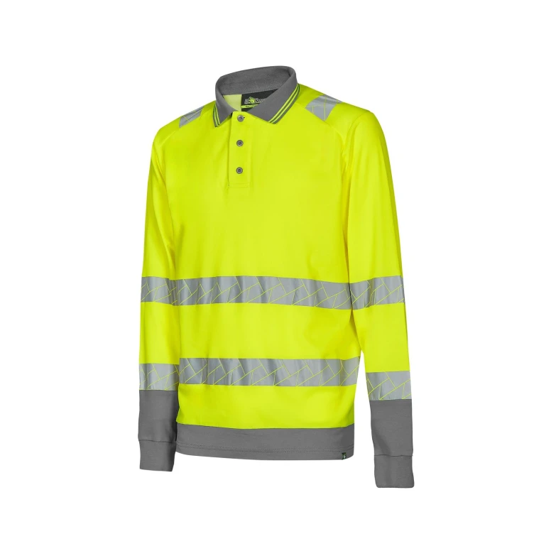 3 Stück - Langarm Arbeits Polo Hohe Sichtbarkeit U-Power Close WHL389