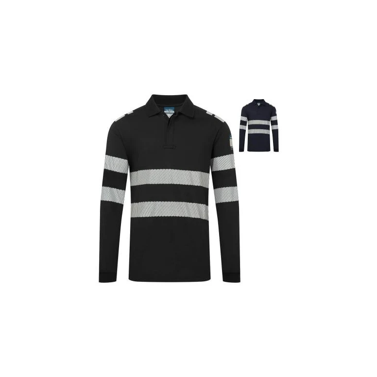 Portwest FR733 Arbeits-Poloshirt hohe Sichtbarkeit langarm flammhemmend