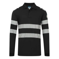 Portwest FR733 Arbeits-Poloshirt hohe Sichtbarkeit langarm flammhemmend 2
