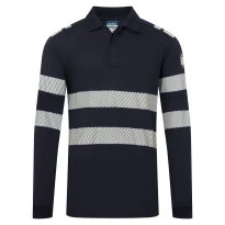 Portwest FR733 Arbeits-Poloshirt hohe Sichtbarkeit langarm flammhemmend