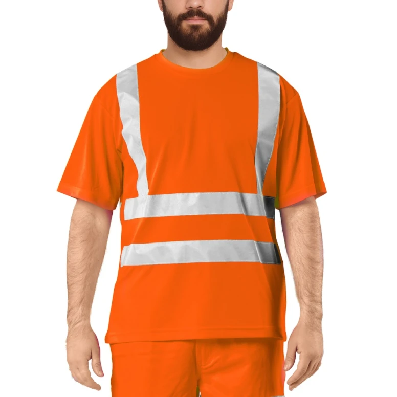 Arbeits T Shirt Warnschutz Issa Line Basic Tee Hi Vi 08183NTS