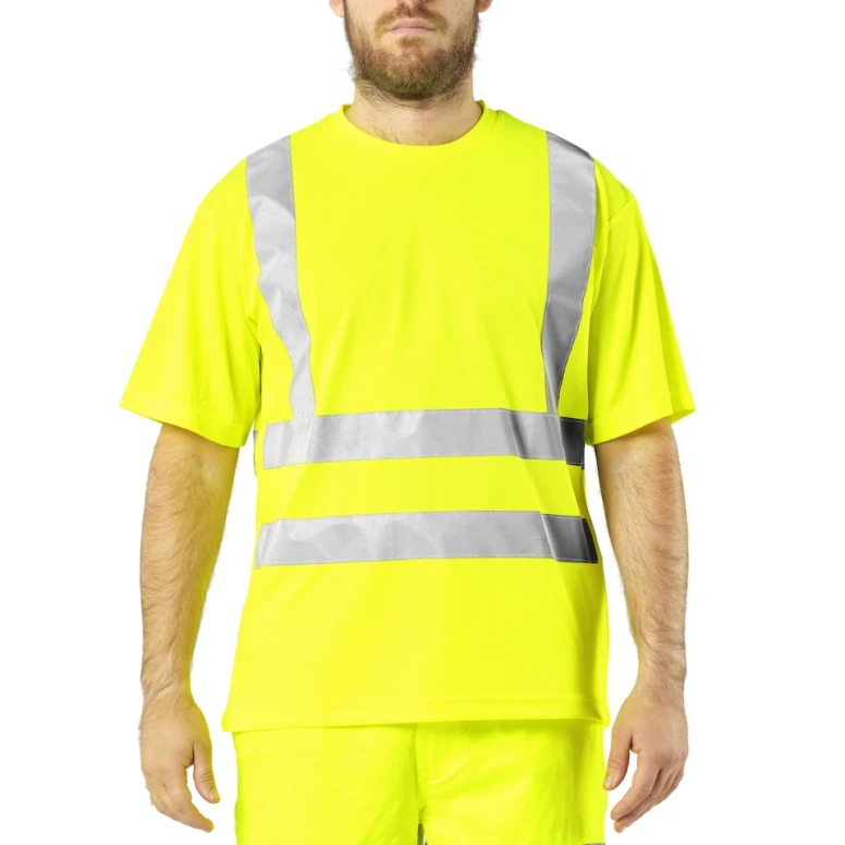 Arbeits T Shirt Warnschutz Issa Line Basic Tee Hi Vi 08183NTS