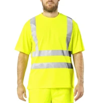 Arbeits T Shirt Warnschutz Issa Line Basic Tee Hi Vi 08183NTS
