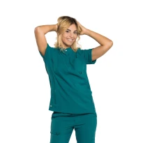 Arbeitskasack Damen Kurzarm Dr Blue Siggi Lesly - 04CS1866