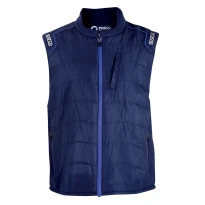 Sparco PARAMOUNT Arbeitsweste mit Innenfutter aus Winter-Fleece und mehreren Taschen – Blau