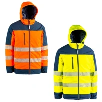 Zweifarbige Warnschutz-Softshell-Arbeitsjacke Sottozero Elmas AVW800