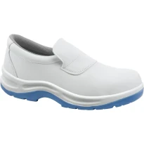 Sicherheitsschuhe weiße niedrige Sicherheitsslipper aus Mikrofaser S1 SRC mit blauer Sohle - Rodi 510518