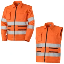 Arbeitsjacke Neri hochsichtbar  Santa Fe Multitaschen mit abnehmbaren Armeln 423119