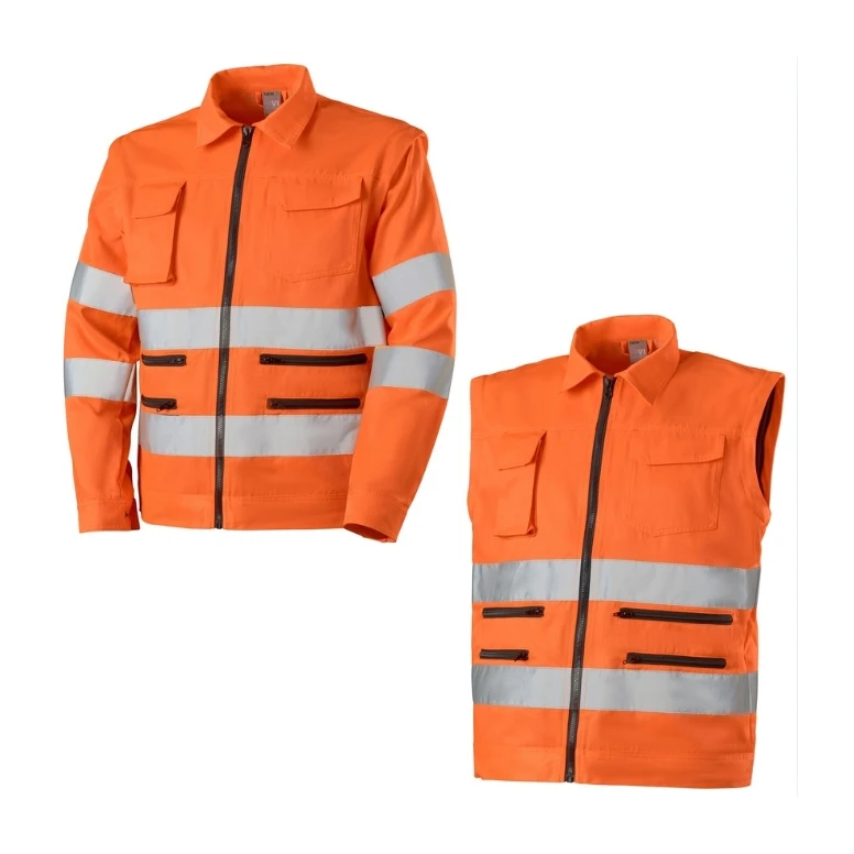 Arbeitsjacke Neri hochsichtbar  Santa Fe Multitaschen mit abnehmbaren Armeln 423119