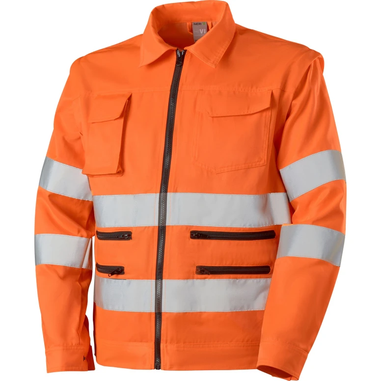 Arbeitsjacke Neri hochsichtbar  Santa Fe Multitaschen mit abnehmbaren Armeln 423119