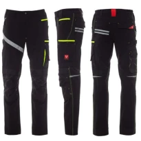 Alles muss raus  - Arbeitshose Payper Stretch Multitaschen Top Quality Unisex 4 Way -  Next 4w Größe 54 Schwarz/Schwarz