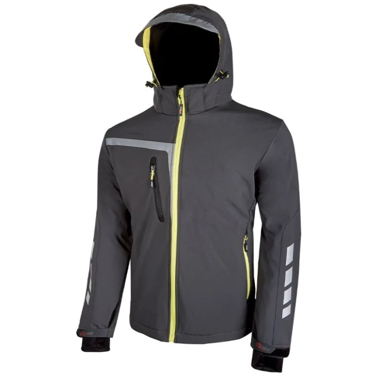 Alles muss raus -  Arbeitsjacke Softshell Stretch elastisch U- Power Quick PE114BC Farbe Carbonschwarz Größe 4xl