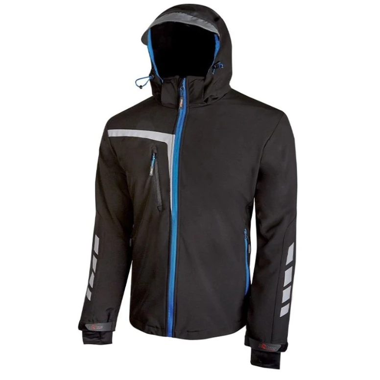 Alles muss raus -  Arbeitsjacke Softshell Stretch elastisch U- Power Quick PE114BC Farbe Carbonschwarz Größe 4xl