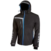 Alles muss raus -  Arbeitsjacke Softshell Stretch elastisch U- Power Quick PE114BC Farbe Carbonschwarz Größe 4xl