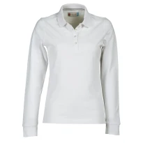 Alles muss raus -  Langarm- Poloshirt Florence für Damen mit Stretch- Nähten aus 100 % Baumwolle -  Payper AY 7516 Größe XL Weiß