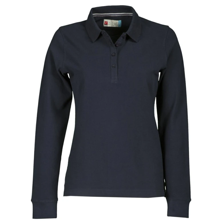 Alles muss raus -  Langarm- Poloshirt Florence für Damen mit Stretch- Nähten aus 100 % Baumwolle -  Payper AY 7516 Größe XL Weiß