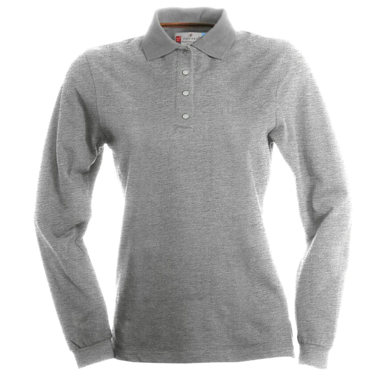 Alles muss raus -  Langarm- Poloshirt Florence für Damen mit Stretch- Nähten aus 100 % Baumwolle -  Payper AY 7516 Größe XL Weiß