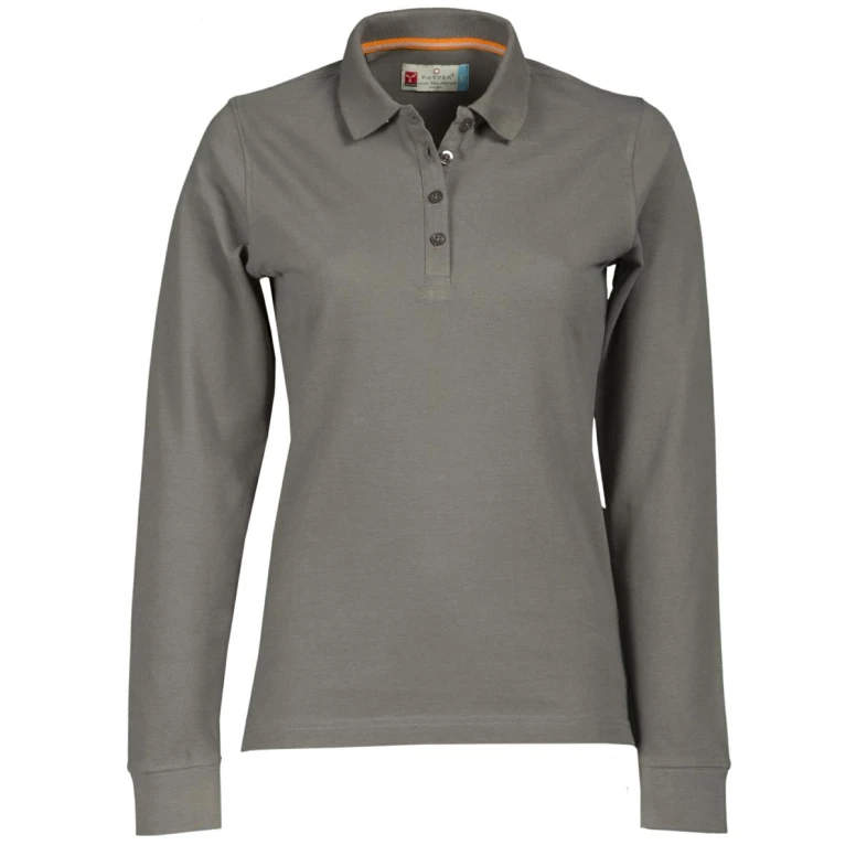 Alles muss raus -  Langarm- Poloshirt Florence für Damen mit Stretch- Nähten aus 100 % Baumwolle -  Payper AY 7516 Größe XL Weiß