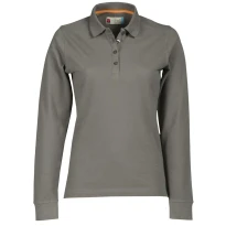 Alles muss raus -  Langarm- Poloshirt Florence für Damen mit Stretch- Nähten aus 100 % Baumwolle -  Payper AY 7516 Größe XL Weiß