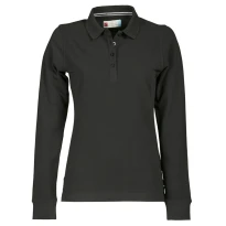 Alles muss raus -  Langarm- Poloshirt Florence für Damen mit Stretch- Nähten aus 100 % Baumwolle -  Payper AY 7516 Größe XL Weiß