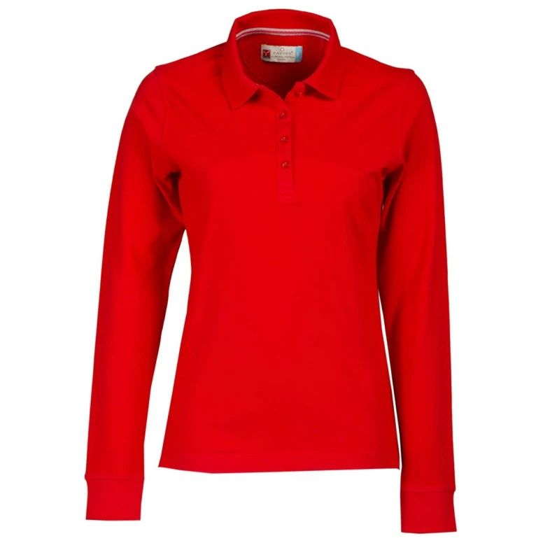 Alles muss raus -  Langarm- Poloshirt Florence für Damen mit Stretch- Nähten aus 100 % Baumwolle -  Payper AY 7516 Größe XL Weiß