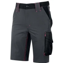 Alles muss raus -  Arbeitsbermuda Stretch elastisch U- Power Mercury Damen FU196GF Grau Fuchsia Größe m