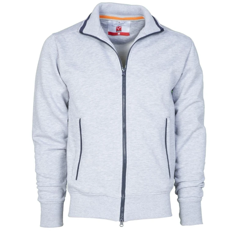Alles muss raus - Durchgehendes Reißverschluss- Sweatshirt Sydney -  Payper AY 7530 Größe L Grau meliert/Navyblau
