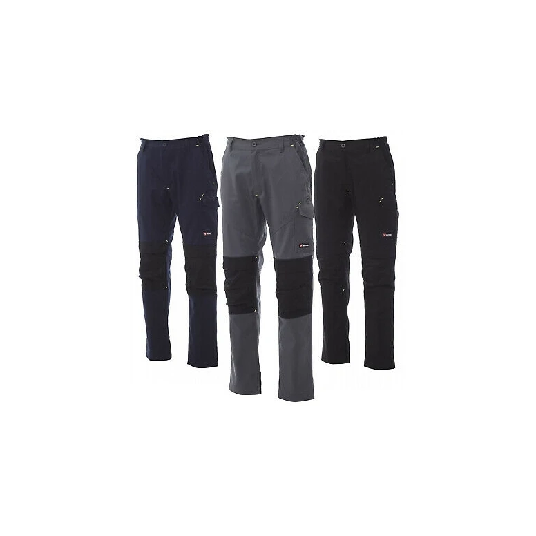 Alles muss raus - Arbeitshose Worker Tech Mehrtaschen Ganzjahres mit Kniepolstern - Payper AY 7309 Größe 3XL Schwarz/Schwarz