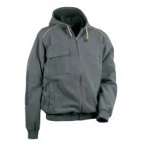 Alles muss raus -  Gepolsterte Arbeitsjacke mit Kapuze Multitaschen Cofra Potsdam V130- 0- 02 Größe 2XL Farbe Anthrazit Grau