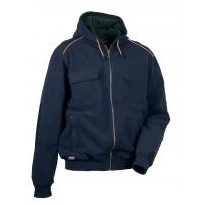 Alles muss raus -  Gepolsterte Arbeitsjacke mit Kapuze Multitaschen Cofra Potsdam V130- 0- 02  Größe 2XL Farbe navy