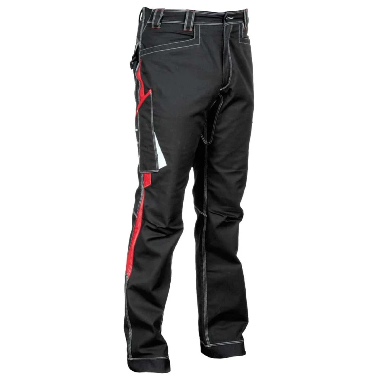 Alles muss raus -  Arbeitshosen Stretch elastisch Multitaschen Cofra Montijo V482- 0- 04 Größe 46 Farbe Schwarz Rot