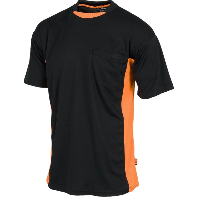 Alles muss raus -  T- shirt kombiniert Kurzarm Hochsichtbarkeit  -  Workteam Farbe Schwarz/Orange Größe 2XL