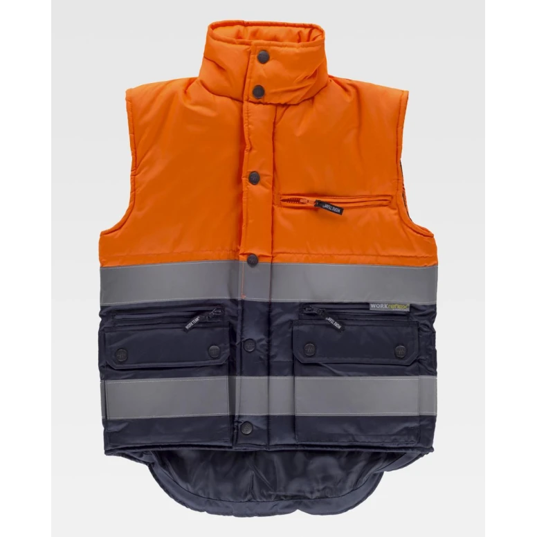Alles muss raus -  Arbeitsweste gefüttert BiFarbe Hochsichtbarkeit  S4035 Workteam Farbe NAVYBLAU/ORANGE Größe XL