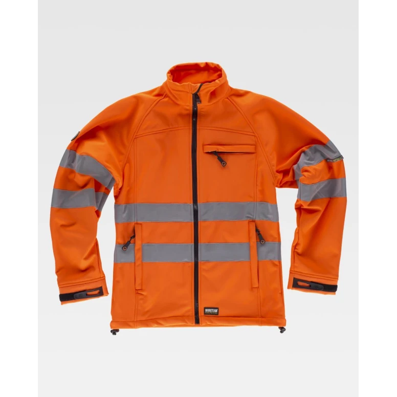 Alles muss raus -  Arbeitsjacke Workshell Stretch Hochsichtbarkeit  S9535 -  Workteam Farbe Orange Größe S