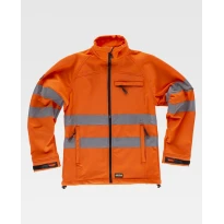 Alles muss raus -  Arbeitsjacke Workshell Stretch Hochsichtbarkeit  S9535 -  Workteam Farbe Orange Größe S