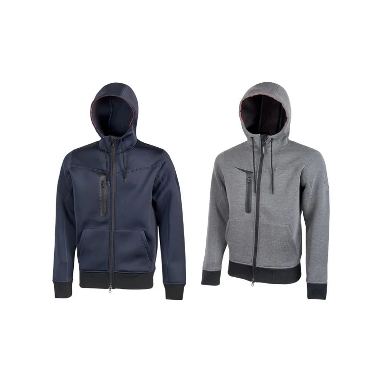 Alles muss raus -  Arbeits- Stretch- Pullover mit Kapuze U- Power Tasty PE119GM Größe M Farbe Meteoritgrau