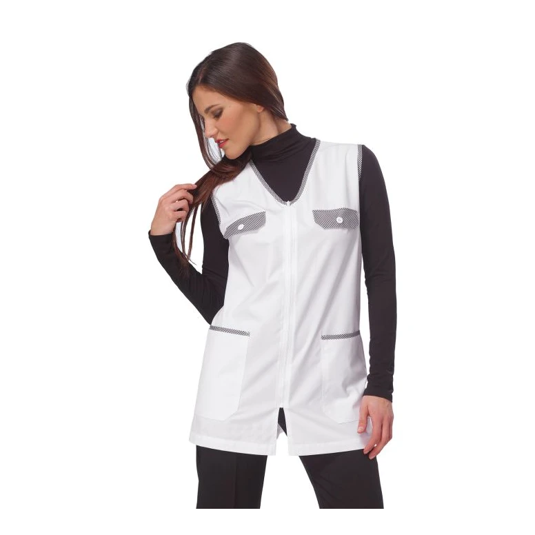 Alles muss raus  -  Überkleid für Damen Melany mit Reißverschluss Horeca Siggi -  28SC0068/00- 0001 Größe M Farbe Weiß