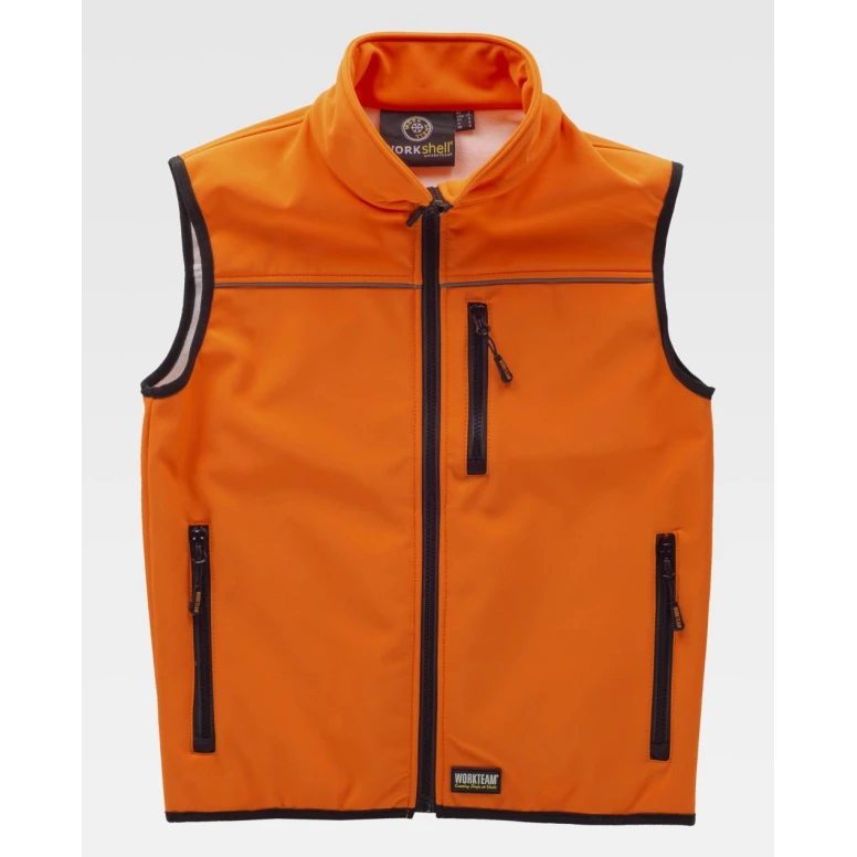 Alles muss raus -  Arbeitsweste Softshell Stretch Hochsichtbarkeit  S9320 -  Workteam Größe m Farbe Orange