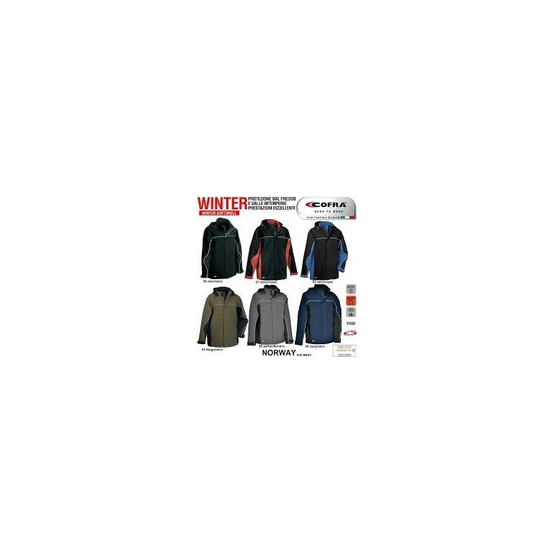 Alles muss raus -  Arbeitsjacke mit Kapuze Softshell Stretch Multitaschen Cofra Norway V093- 0- 00 Größe 50 Anthrazit Schwarz
