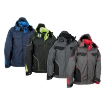 Alles muss raus -  Arbeitsjacke mit Kapuze Softshell Multitaschen Cofra Tecka V415- 0- 02 Farbe Anthrazit Schwarz Rot Größe 48