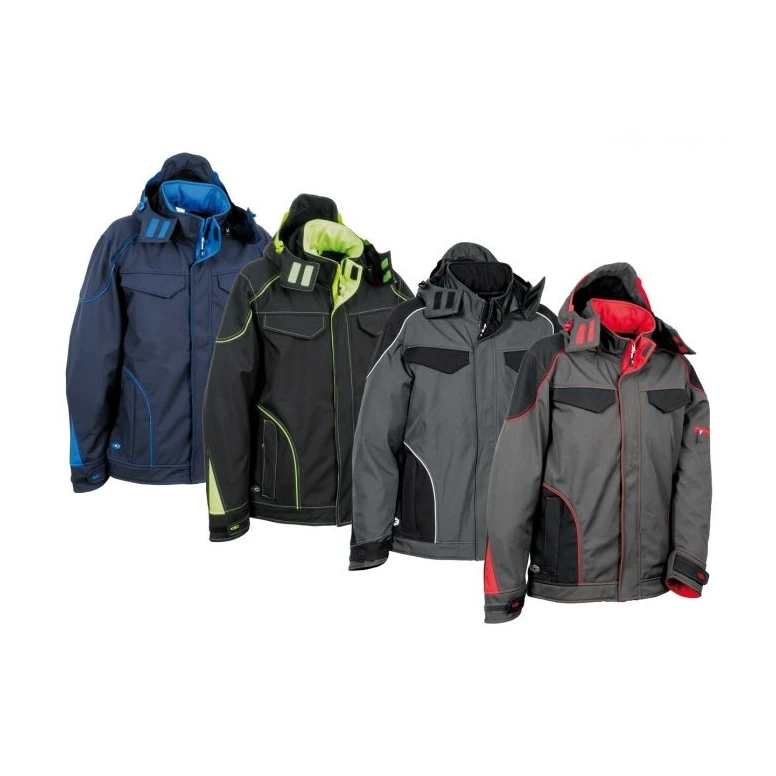 Alles muss raus -  Arbeitsjacke mit Kapuze Softshell Multitaschen Cofra Tecka V415- 0- 02 Farbe Anthrazit Schwarz Rot Größe 48