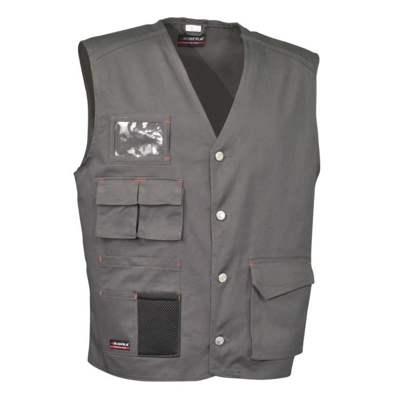Alles muss raus -  Arbeitsweste Multitaschen Cofra Monastir 100% Baumwolle V285- 0- 02 Größe 4XL Farbe Schwarz