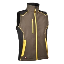 Alles muss raus -  Stretch- Softshell- Arbeitsweste Cofra Kyzyl V578- 0- 02 Größe 50 Farbe Schlamm Schwarz Gelb