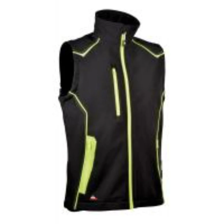 Alles muss raus -  Stretch- Softshell- Arbeitsweste Cofra Kyzyl V578- 0- 02 Größe 50 Farbe Schlamm Schwarz Gelb