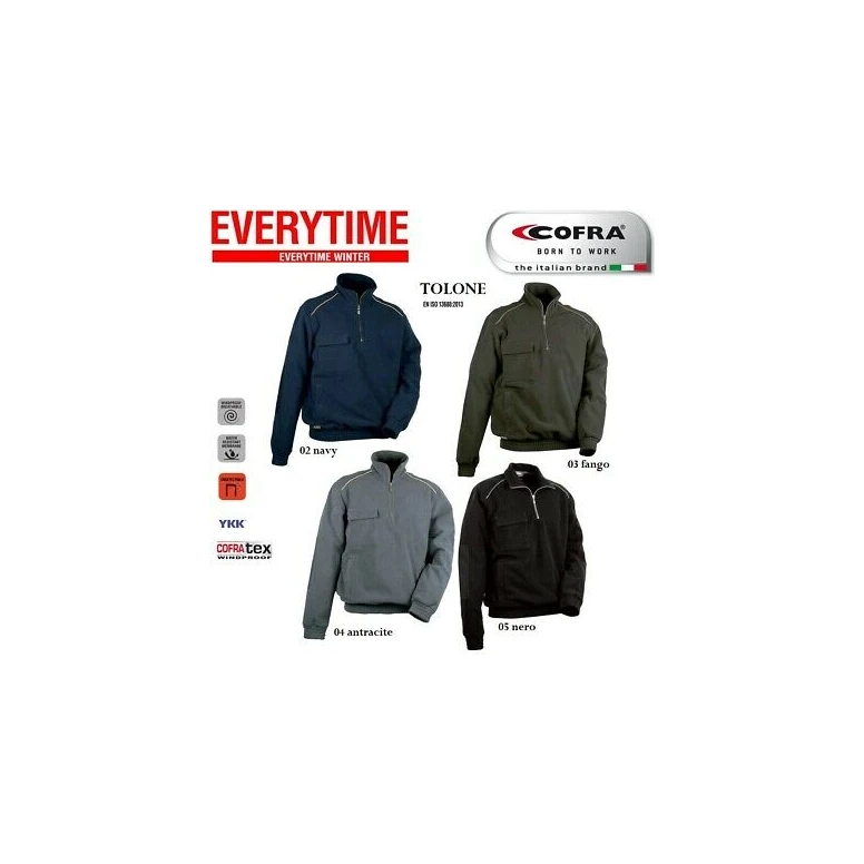 Alles muss raus -  Arbeits- Fleece- Sweatshirt Cofra Tolone V132- 0- 02 Größe L Farbe Schwarz