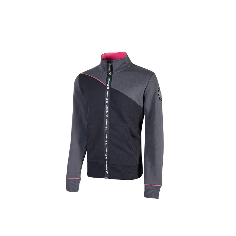 Alles muss raus  -  Arbeits-Pullover U-Power Uranus Lady EY243GF mit vollständigem Reißverschluss Größe S Grau Fuchsia